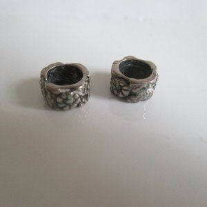 Pair of silver Clip Stopper Vintage Charms for Pandora bracelet